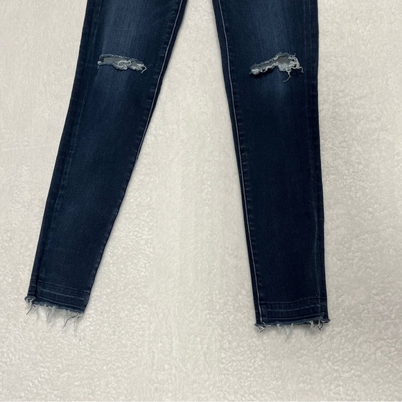 American Eagle Hi-Rise Jegging Super Stretch X 4 Distressed Dark Wash Size 2 - Picture 3 of 14
